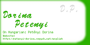 dorina petenyi business card